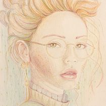 Mijn project van de cursus: Teken levendige portretten met kleurpotloden. Desenho com lápis de cor, Desenho, Desenho de retrato, e Sketchbook projeto de annemiekzwegers - 07.10.2024