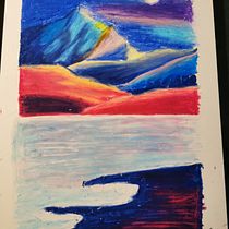 My project for course: Landscapes with Oil Pastels and Crayons: Playing with Light. Artistic Drawing, Drawing, Fine Arts, Traditional illustration, and Pencil Drawing project by deeemme - 10.08.2024