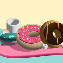 World of Donuts. Traditional illustration, and Digital Illustration project by mennaemadreda - 10.03.2024