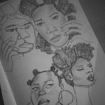 Meu projeto do curso: Caderno de retratos: explore o rosto humano. Artistic Drawing, Drawing, Portrait Drawing, Sketchbook, and Sketching project by Yussene Santos - 10.09.2024