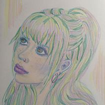 Mi proyecto del curso: Dibujo de retratos llamativos con lápices de colores. Colored Pencil Drawing, Drawing, Portrait Drawing, and Sketchbook project by María C. Miranda - 10.15.2024