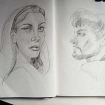 Mi proyecto del curso: Cuaderno de retratos a línea con grafito. Desenho, Desenho de retrato, Sketchbook, Esboçado, e Artes plásticas projeto de Mayka Mellado Díaz - 16.10.2024