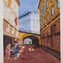 Mein Abschlussprojekt für den Kurs: Architektonische Darstellung mit Aquarell. Sketching, Drawing, Traditional illustration, Architectural Illustration, Watercolor Painting, and Sketchbook project by 3400hans - 10.16.2024