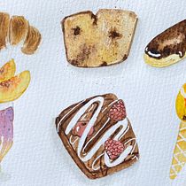 My project for course:  Flavorful Food Illustration with Watercolor. Projekt z dziedziny  Sztuki piękne, Trad, c, jna ilustracja,  Malarstwo i Malowanie akwarelą użytkownika Ira - 16.10.2024