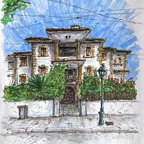 Mein Abschlussprojekt für den Kurs: Expressive Architekturskizzen mit Markern Ein Projekt aus dem Bereich Architektonische Illustration, Zeichnung, Illustration mit Tinte, Sketchbook und Skizzenentwurf von Oechsl Matthias - 17.10.2024