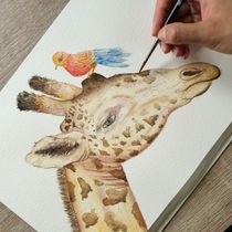 Mein Abschlussprojekt für den Kurs: Aquarell-Illustration: Realistische Wildtiere malen. Fine Arts, Naturalistic Illustration, Painting, and Watercolor Painting project by Elena Cornejo - 10.17.2024