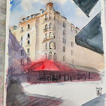 My project for course: Architectural Sketching with Watercolor and Ink. Drawing, Watercolor Painting, Architectural Illustration, Sketchbook, Ink Illustration, and Sketching project by Miwa Kitahata - 10.18.2024