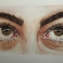 Mi proyecto del curso: Dibujos con acuarela: cómo pintar ojos expresivos. Un projet de Beaux Arts, Peinture, Dessin de portrait , et Aquarelle de smielgo99 - 21.10.2024