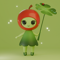 Mi proyecto del curso: Creación de personajes kawaii en 3D con Blender Ein Projekt aus dem Bereich 3-D-Modellierung, Design von Figuren, Digitale Illustration, Traditionelle Illustration und Manga von gamesneeelim - 21.10.2024