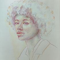 Mój projekt z kursu: Rysowanie ekspresyjnych portretów kredkami . Colored Pencil Drawing, Drawing, Portrait Drawing, and Sketchbook project by Mariola - 10.22.2024