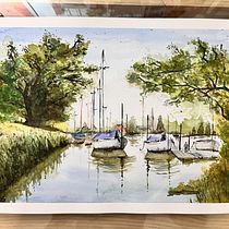 Mi proyecto del curso: Pintura en acuarela de paisajes marinos. Naturalistic Illustration, Painting, and Watercolor Painting project by maryons - 10.27.2024