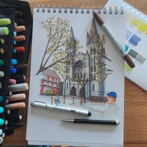 My project for course: Expressive Architectural Sketching with Colored Markers Ein Projekt aus dem Bereich Architektonische Illustration, Zeichnung, Illustration mit Tinte, Sketchbook und Skizzenentwurf von Alexander Turner - 24.10.2024