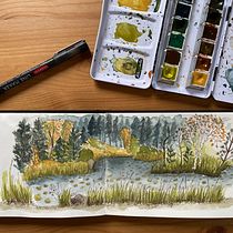 Mein Abschlussprojekt für den Kurs: Urban Sketching: Drücke deine Welt mit einer neuen Perspektive aus  . Drawing, Traditional illustration, Architectural Illustration, Watercolor Painting, Sketchbook, and Sketching project by Anke Weber - 10.28.2024