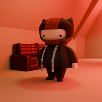 Mi proyecto del curso: Creación de personajes kawaii en 3D con Blender Ein Projekt aus dem Bereich 3-D-Modellierung, Design von Figuren, Digitale Illustration, Traditionelle Illustration und Manga von Sam Spence - 29.10.2024