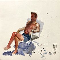 Mein Abschlussprojekt für den Kurs: Aquarellskizzen von Menschen Ein Projekt aus dem Bereich Anatomische Zeichnung, Skizzenentwurf und Aquarellmalerei von Berend Feddersen - 26.10.2024