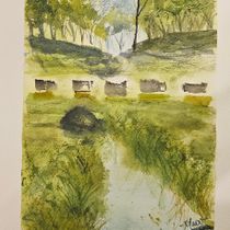 Mi proyecto del curso: Paisajes naturales en acuarela. Fine Arts, Painting, and Watercolor Painting project by MAGDALENA DIAZ RICCI - 10.31.2024