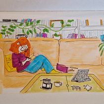 Mon projet du cours : Carnet de croquis pour explorer votre style de dessin. Esboçado, Criatividade, Desenho, Ilustração tradicional, Sketchbook, Pintura em aquarela, e Pintura guache projeto de alixrombout - 31.10.2024