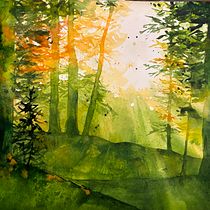Mój projekt z kursu: Oniryczne pejzaże akwarelą: maluj światłem. Un projet de Peinture , et Aquarelle de Paulina Jaguś - 02.11.2024