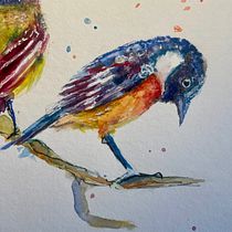 My project for course: Artistic Watercolor Techniques for Illustrating Birds. Traditional illustration, Watercolor Painting, Realistic Drawing, and Naturalistic Illustration project by Nelly Marre - 11.03.2024