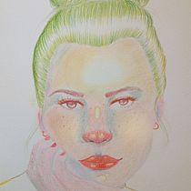 Meu projeto do curso: Desenho de retratos vibrantes com lápis de cor. Colored Pencil Drawing, Drawing, Portrait Drawing, and Sketchbook project by zeenaide2013 - 11.05.2024