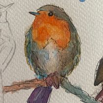 My project for course: Artistic Watercolor Techniques for Illustrating Birds. Traditional illustration, Watercolor Painting, Realistic Drawing, and Naturalistic Illustration project by Magdaléna Švecová - 11.06.2024