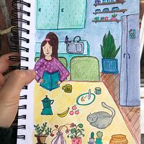 My project for course: Exploratory Sketchbook: Find Your Drawing Style. Esboçado, Criatividade, Desenho, Ilustração tradicional, Pintura em aquarela, Pintura guache, e Sketchbook projeto de m_alexe - 06.11.2024