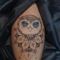 Coruja . Tattoo Design project by Vitor Vieira Silva - 11.06.2024