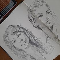 My project for course: Portrait Sketchbooking: Explore the Human Face. Artistic Drawing, Drawing, Portrait Drawing, Sketchbook, and Sketching project by Agnieszka - 11.07.2024