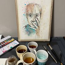 My project for course: Experimental Portraiture with Ink, Tea and Alcohol. Un projet de Dessin, Beaux Arts, Illustration à l'encre , et Peinture de myimpossibleobject - 07.11.2024