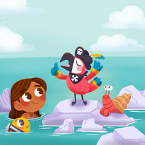 The Pirate Parrot. Children's Illustration, Digital Illustration, Digital Painting, and Picturebook project by Lindsey Renee - 11.08.2024