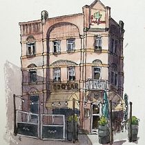Mein Abschlussprojekt für den Kurs: Architektonische Zeichnung mit Aquarell und Tinte. Drawing, Watercolor Painting, Architectural Illustration, Sketchbook, Ink Illustration, and Sketching project by Stephan Ringling - 11.09.2024