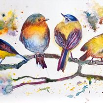 My project for course: Artistic Watercolor Techniques for Illustrating Birds. Traditional illustration, Watercolor Painting, Realistic Drawing, and Naturalistic Illustration project by Olesia Antypieva - 11.09.2024