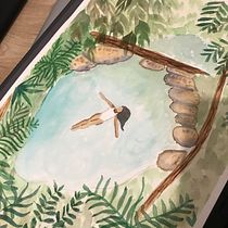 Meu projeto do curso: Ilustração em aquarela com influência japonesa. Drawing, Traditional illustration, and Watercolor Painting project by Rafaela Freitas - 11.10.2024