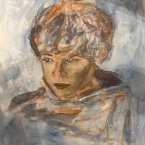Meu projeto do curso: Retrato artístico em aquarela. Fine Arts, Portrait Drawing, Painting, and Watercolor Painting project by mgomesmonteiro - 11.12.2024