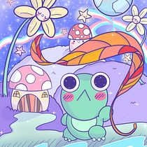 Kawaii Dream Frog. Character Design, Digital Illustration, and Children's Illustration project by krystyna_kapner - 11.13.2024