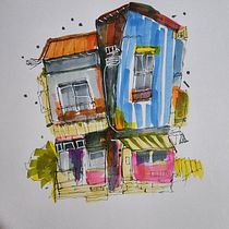 Mon projet du cours : Esquisses d'architecture expressives aux feutres de couleur Ein Projekt aus dem Bereich Architektonische Illustration, Zeichnung, Illustration mit Tinte, Sketchbook und Skizzenentwurf von SIHAM HABBADI - 14.11.2024