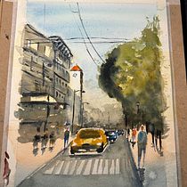 Mi proyecto del curso: Paisajes urbanos en acuarela Ein Projekt aus dem Bereich Aquarellmalerei, Bildende Künste und Architektonische Illustration von gabalar - 14.11.2024