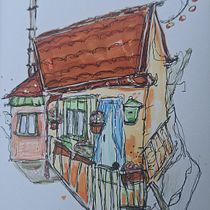 Mein Abschlussprojekt für den Kurs: Expressive Architekturskizzen mit Markern Ein Projekt aus dem Bereich Architektonische Illustration, Zeichnung, Illustration mit Tinte, Sketchbook und Skizzenentwurf von simonemaass.sm - 15.11.2024