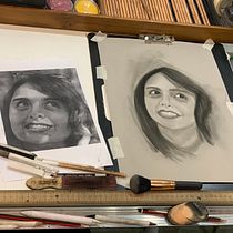 My project for course: Artistic Charcoal Portraiture: Creating Atmosphere. Fine Arts, Drawing, Artistic Drawing, Portrait Drawing, Realistic Drawing, and Traditional illustration project by Honeye Hojabrosadati - 03.15.2023