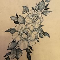 Mi proyecto del curso: Tatuaje botánico con puntillismo Ein Projekt aus dem Bereich Tattoodesign, Traditionelle Illustration und Botanische Illustration von Balearink Sense - 20.11.2024