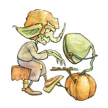 The Goblin: Character in Watercolor & Dip Pen. Een project van Ontwerp van personages, Kinderillustratie,  Tekening, Traditionele illustratie, Verhaallijn, Schilderij,  Schetsen, Stor, telling y Aquarelschilderen van Sara Redha - 19.11.2024