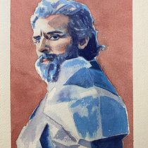 Mi proyecto del curso: Retrato artístico en acuarela. Fine Arts, Portrait Drawing, Painting, and Watercolor Painting project by 9fzx56xqng - 11.21.2024