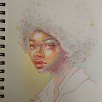 Meu projeto do curso: Desenho de retratos vibrantes com lápis de cor. Colored Pencil Drawing, Drawing, Portrait Drawing, and Sketchbook project by viniciussamuel2721 - 11.24.2024