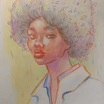 My project for course: Vibrant Portrait Drawing with Colored Pencils. Colored Pencil Drawing, Drawing, Portrait Drawing, and Sketchbook project by Gabriela Rădac - 11.27.2024