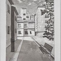 Entintado zona residencial suburbana. Architectural Illustration, Drawing, Ink Illustration, Sketchbook, and Sketching project by Paula - 12.01.2024
