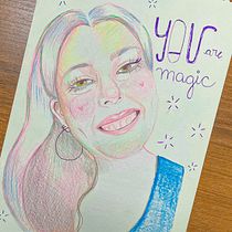 Meu projeto para o curso "Desenho de retratos vibrantes com lápis de cor". Un progetto di Disegno con matite colorate, Disegno, Disegno di ritratti e Sketchbook di Fernanda Benedito - 02.12.2024