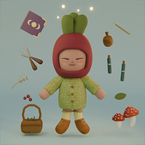 Zana, la herborista 🌱. Un progetto di Modellazione 3D, Character design, Illustrazione digitale, Illustrazione tradizionale e Manga di Sabela Carreño - 03.12.2024