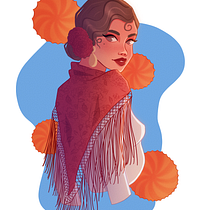 Mi proyecto del curso: Flamenca. Design de personagens, Desenho digital, Ilustração digital, e Pintura digital projeto de Martina Ferrary - 05.12.2024