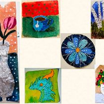 A collage of whimsical teabags from the awkward paintbrush of Sophie S. ;) Ein Projekt aus dem Bereich Bildende Künste, Malerei und Aquarellmalerei von Sophie Wolf Spurrier - 06.12.2024