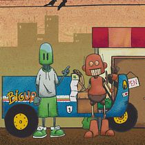 Robot dad and son. Un progetto di Character design, Arte concettuale, Illustrazione digitale e Illustrazione tradizionale di Rush Monkey - 08.12.2024